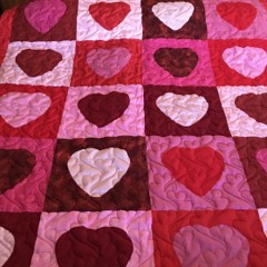 Pink and Red Heart quilt